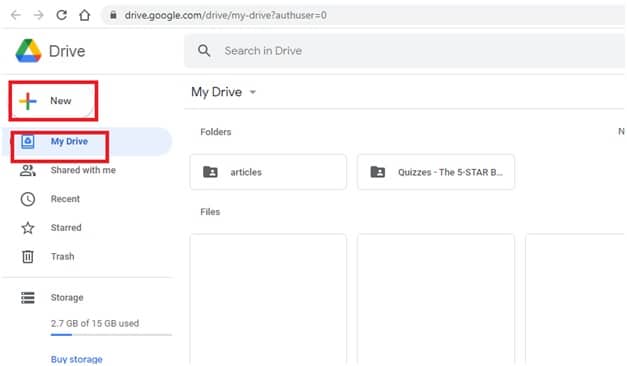 upload pdf file in google Drive