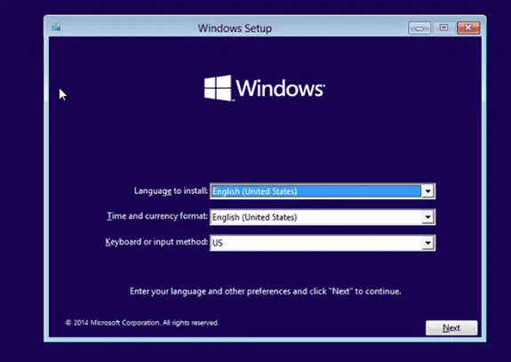  Configuración de instalación de DVD de Windows 10