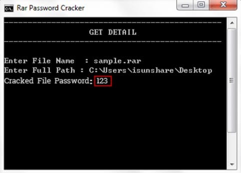 RAR file password is decrypted