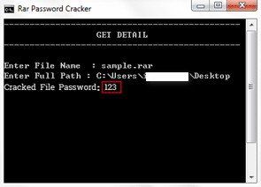 cracked rar password with notepad