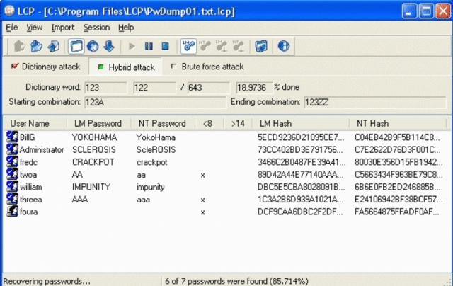 LCP Windows 10 Password Cracker