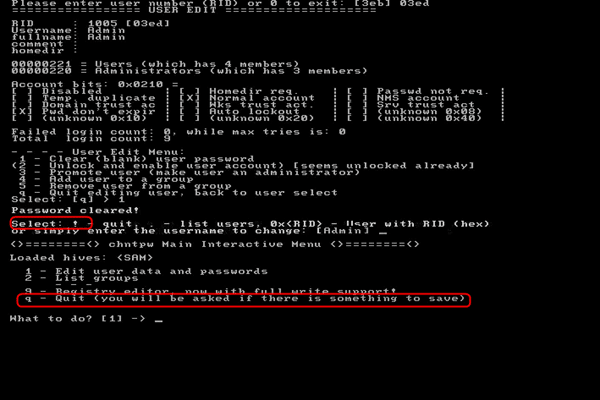 offline nt lösenord ntfs probe arrived error code 12
