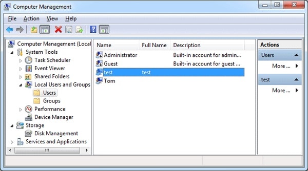  look for the Local Users and Groups option and Users in dell laptop