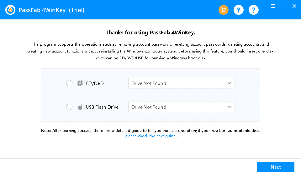 download and launch passfab 4winkey