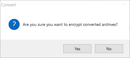 Encrypt converted archives