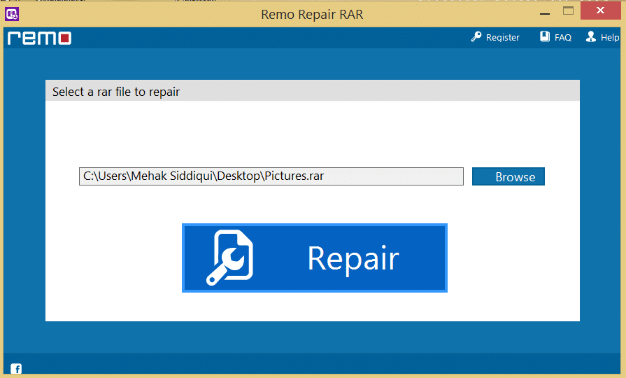 Remo Repair RAR – Repair button