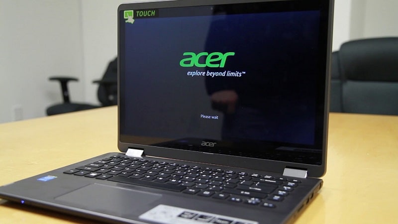 shut down and power on the Acer laptop
