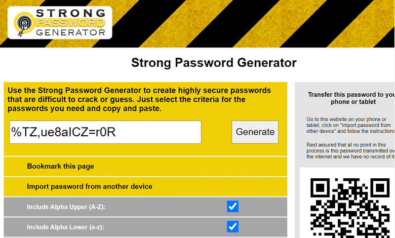 Strong Password Generator 