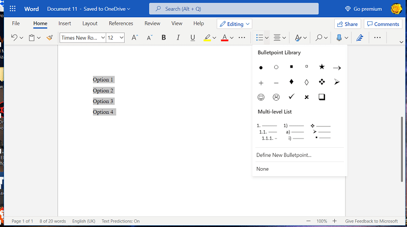 The Bulletpoint Library in Word