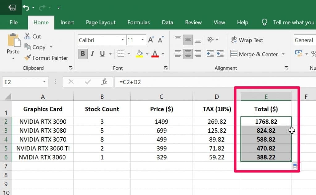 How to Apply A Formula to An Entire Column in Excel - WinCope