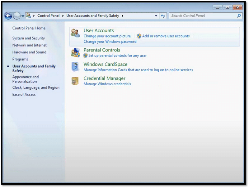 User accounts on Asus laptop Windows 7