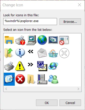 Ändern Sie das Symbol für die Schaltfläche Desktop anzeigen unter Windows 10