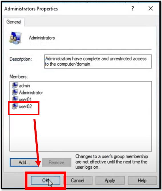 Add User to Local Administrator Group Windows 10 with Computer Management