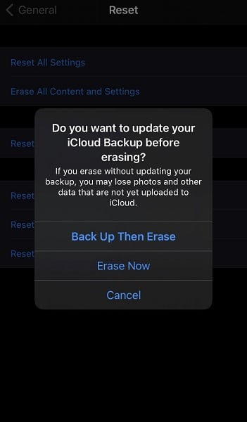 Erase now on iPhone