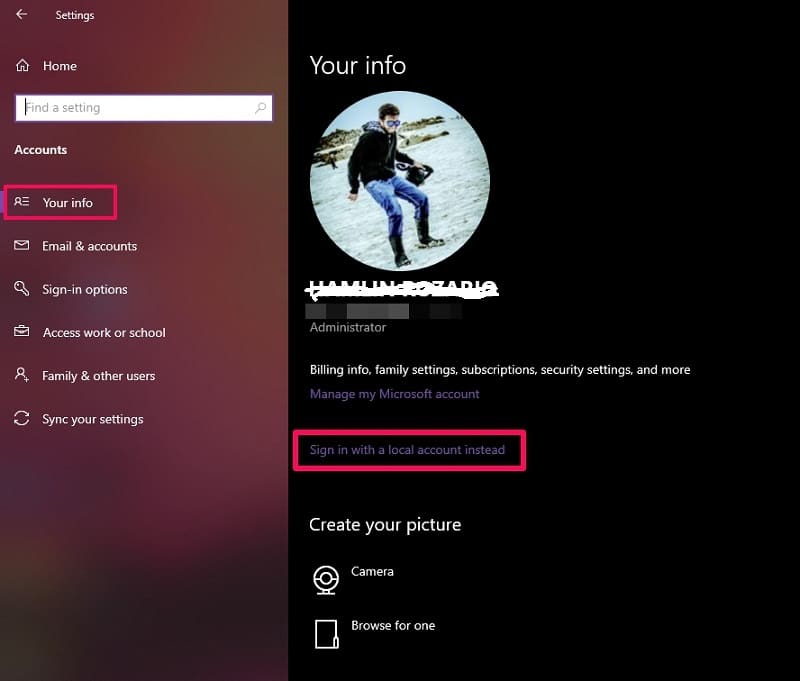 Sign in with a local account instead on Windows 10
