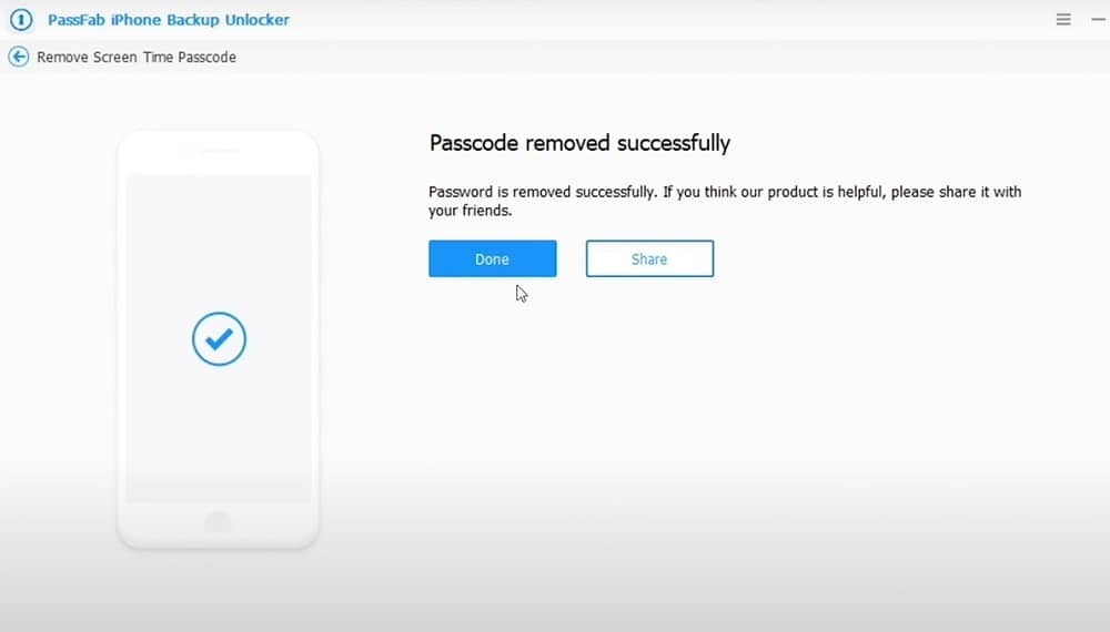 Screen time passcode removed successfully on iPhone