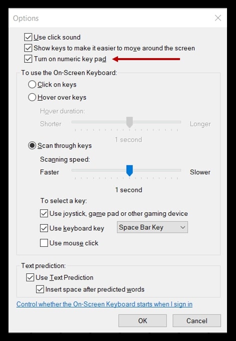 Options des paramètres du clavier virtuel dans Windows 10  