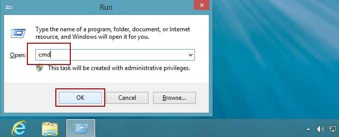 ouvrir l'invite de commande pour changer le mot de passe de Windows 8
