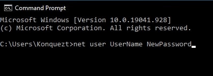 Remove password hint on Windows 10 via Command Prompt