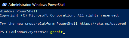 Open Local Group Policy Editor in Windows 10 via Windows PowerShell