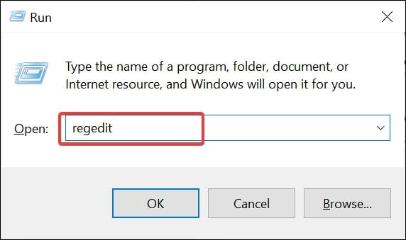 Ouvrir l'éditeur de registre dans Windows 10