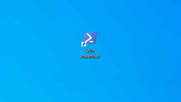 Raccourci PowerShell dans Windows 10