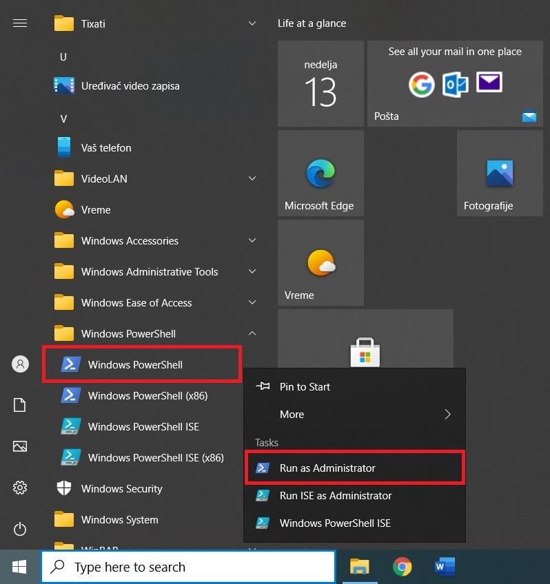 Comment lancer PowerShell en tant qu'administrateur dans Windows 10 à partir du menu Démarrer