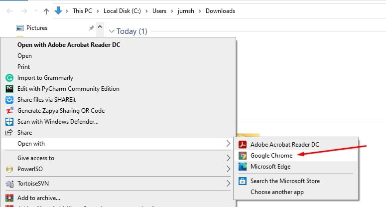 Ouverture d'un fichier PDF sécurisé via Google Chrome