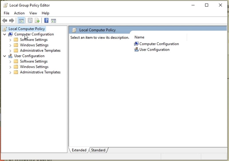 The Group Policy Editor in Windows 10