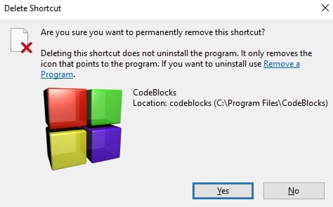 Permanently remove shortcut on Windows 10 desktop