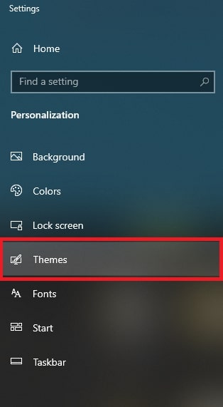 Themes in Personalize Windows 10