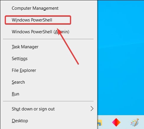 Ouvrir PowerShell dans Windows 10 à partir du menu WINX