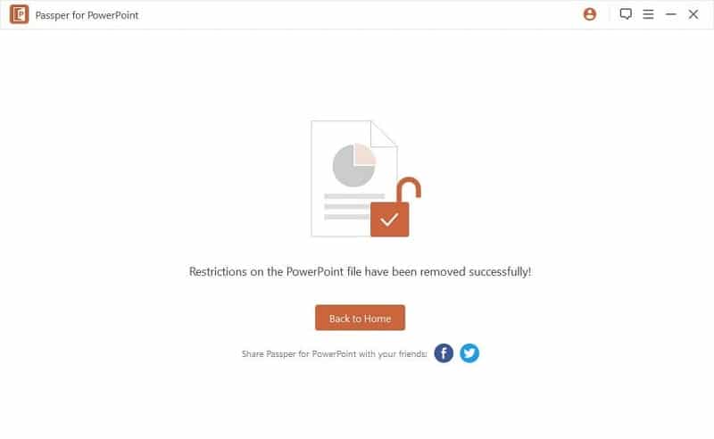 Passper for PowerPoint removes password protected PowerPoint restrictions