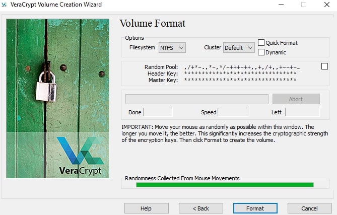 Format de volume dans VeraCrypt