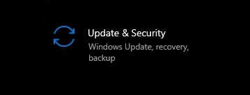 Mise à jour et sécurité dans les paramètres de Windows 10