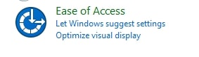 Facilité d'accès dans Windows 10