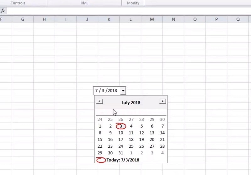 The ActiveX drop-down calendar control in Excel