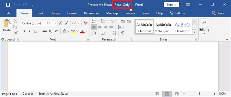 Read-only word document