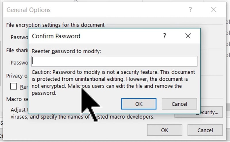 A Confirm Password window in PPT