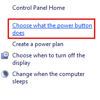 Choose what the power button does in Windows 10