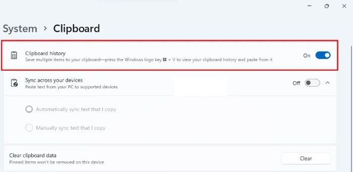 Clipboard History May Need To Be Enabled in Windows 11