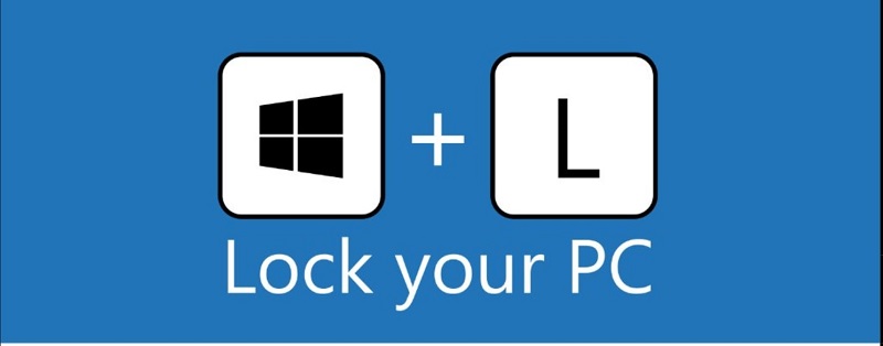 Use keyboard shortcut Win+L to lock your PC screen