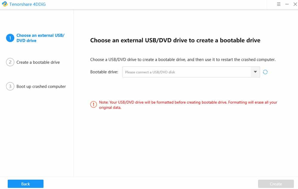 create a bootable drive using 4DDiG