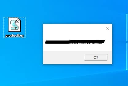 Run VB script to display Windows 10 product key
