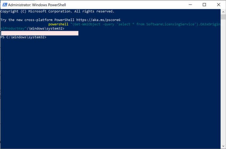 Use PowerShell to get windows 10 product key