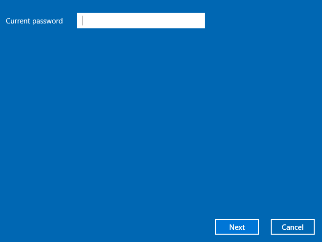 enter password and click Next to remove sign in option