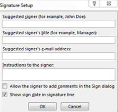 click OK in Word Signature Setup