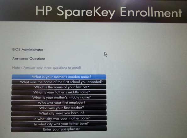 hp sparekey enrollment