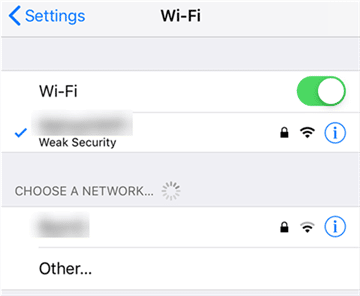 Select Wi-Fi to configure DNS